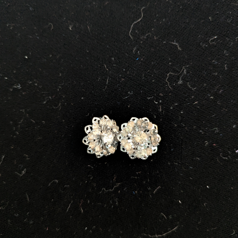 Elegant Silver Floral Earrings